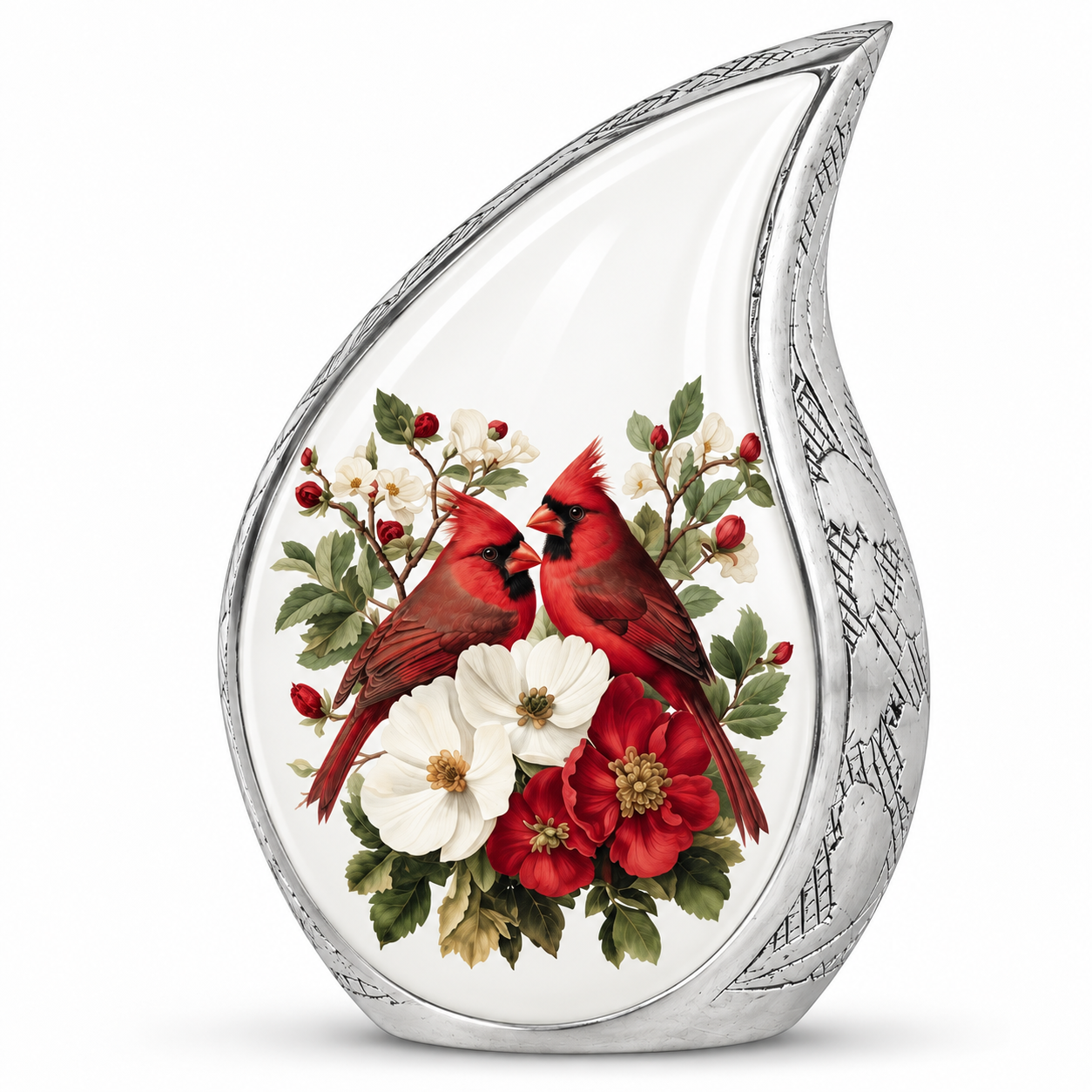 Red Cardinal Couple Urn for Ashes
