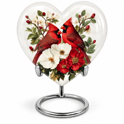 Red Cardinal Couple Urn for Ashes