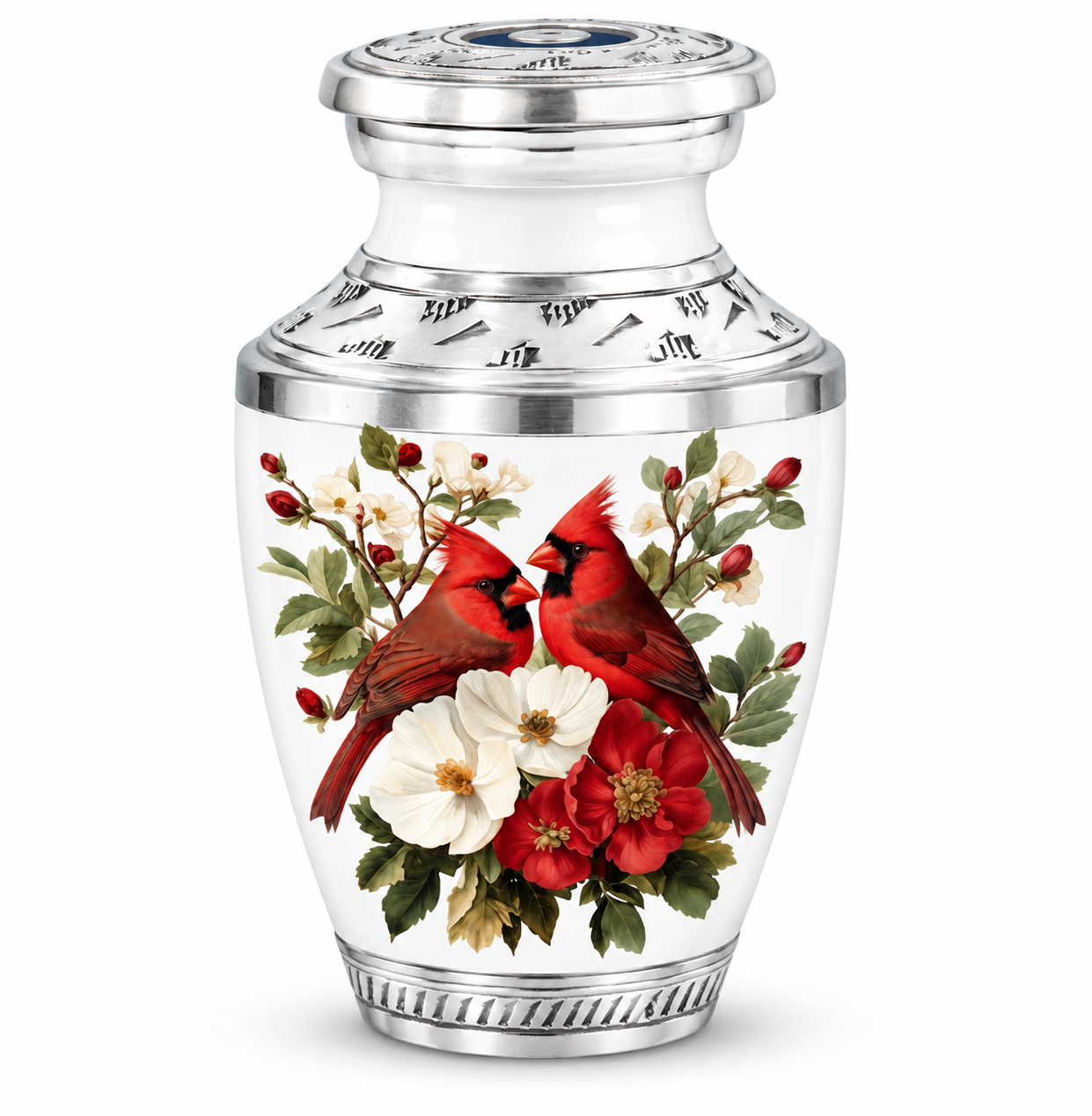 Red Cardinal Couple Urn for Ashes