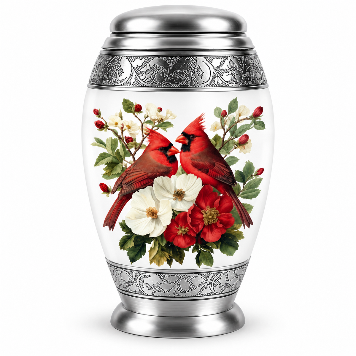 Red Cardinal Couple Urn for Ashes