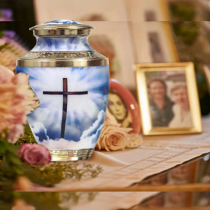 Cross Symbol Adult Cremation Urn