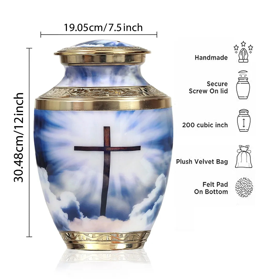 Cross Symbol Adult Cremation Urn