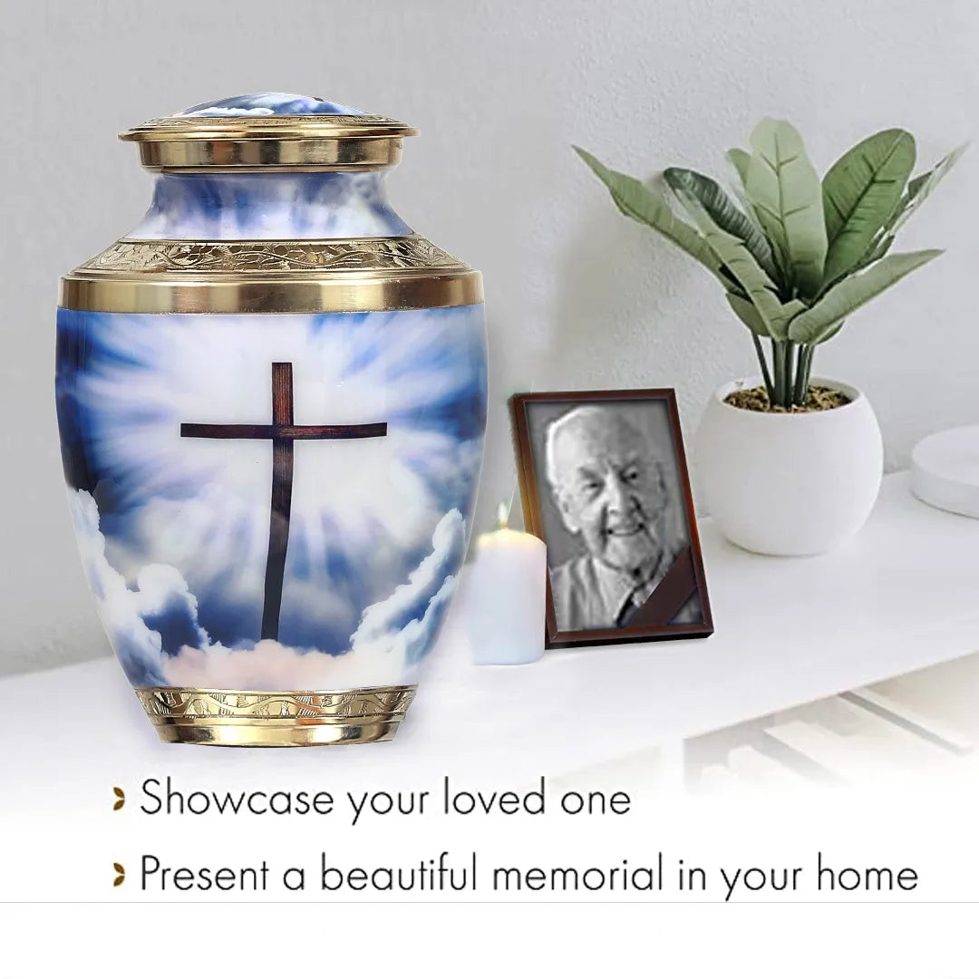 Cross Symbol Adult Cremation Urn