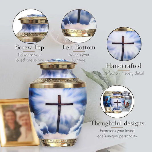 Cross Symbol Adult Cremation Urn