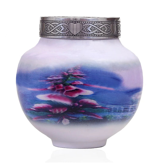 Adult Cremation Urn - Hummingbird and Flowers Design