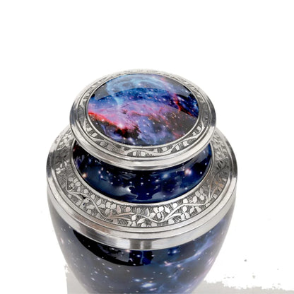 Galaxy Design Adult Cremation Urn with Velvet Bag