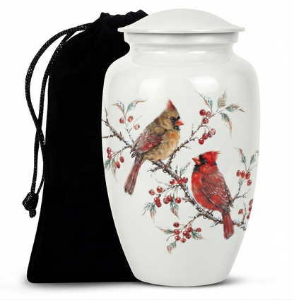 Cardinal Couple Urn for Ashes