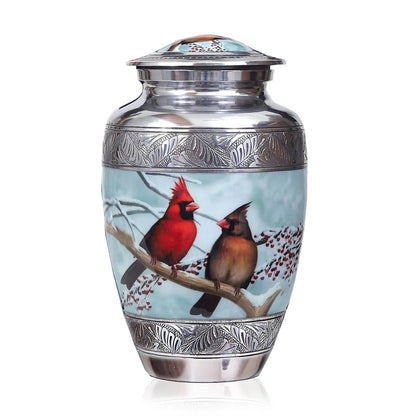 Handcrafted Metal Cardinal Bird Adult Cremation Urn