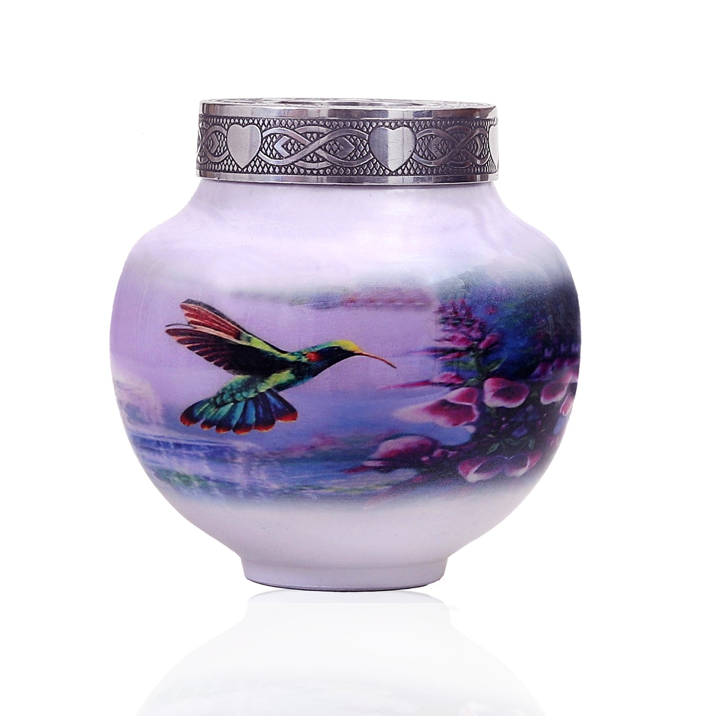 Handcrafted Hummingbird Cremation Urn – Beautiful Floral Design for Ashes