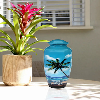 Large Ocean Breeze Palm Tree Cremation Urn