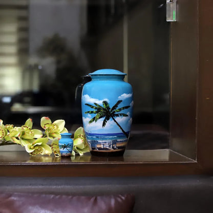 Large Ocean Breeze Palm Tree Cremation Urn