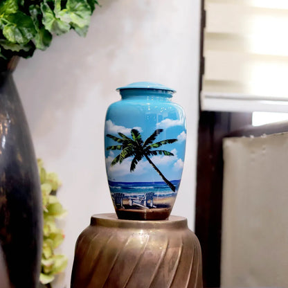 Large Ocean Breeze Palm Tree Cremation Urn