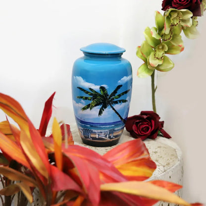 Large Ocean Breeze Palm Tree Cremation Urn