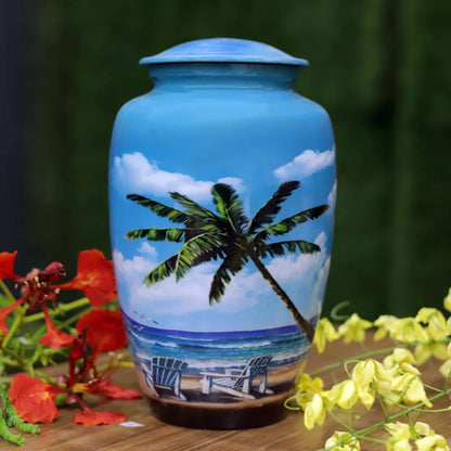 Large Ocean Breeze Palm Tree Cremation Urn