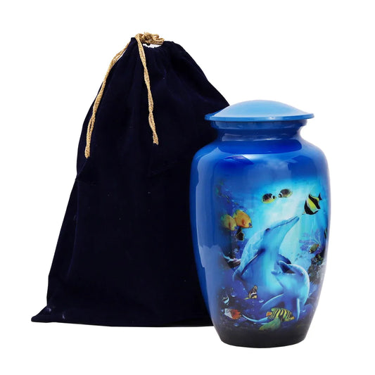 Adult Aquatic Dolphins Design Cremation Urn