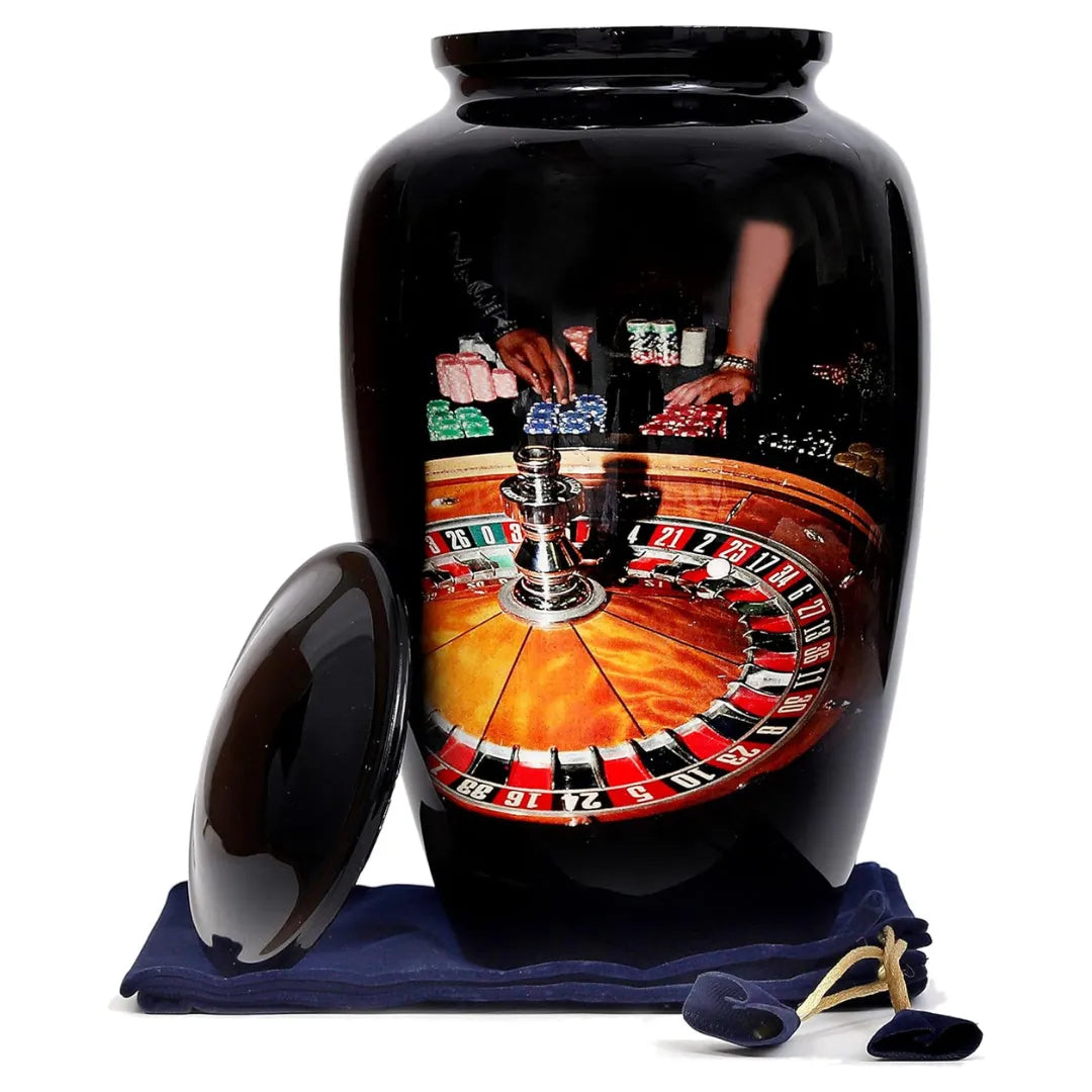 Roulette-Wheel Themed Adult Cremation Urn