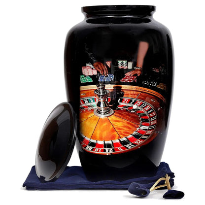 Roulette-Wheel Themed Adult Cremation Urn