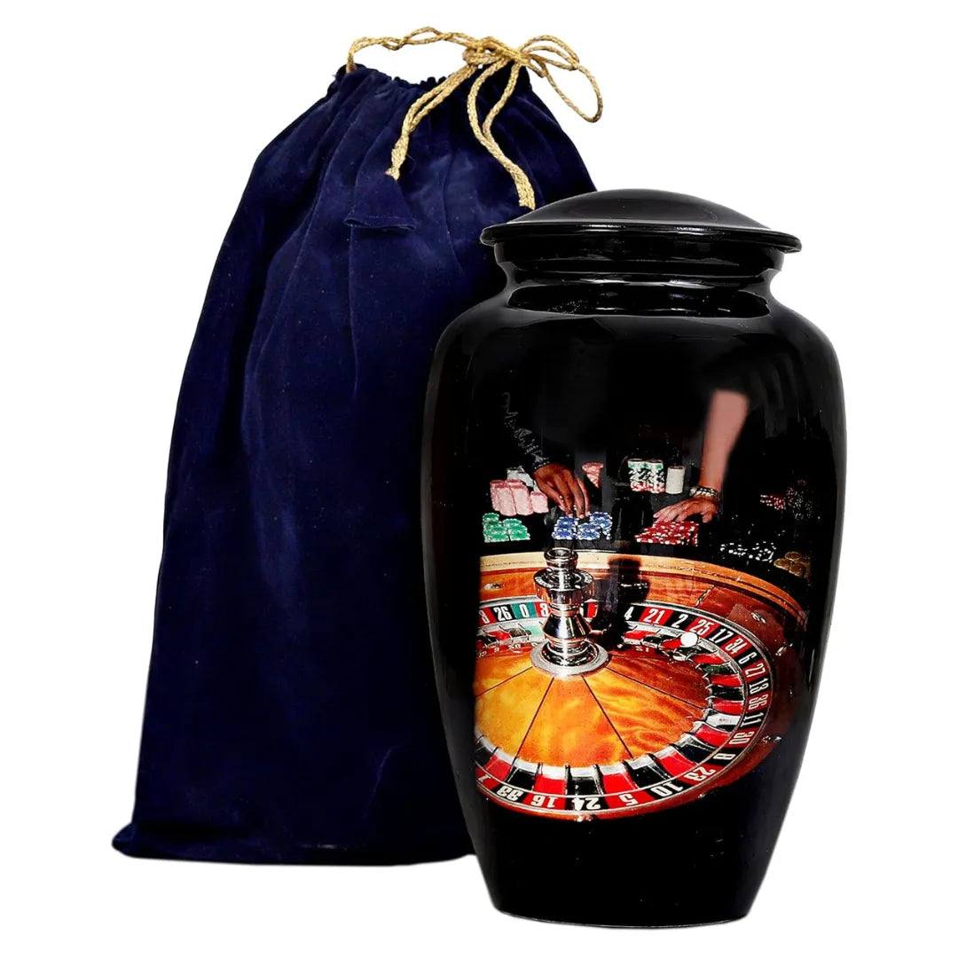 Roulette-Wheel Themed Adult Cremation Urn