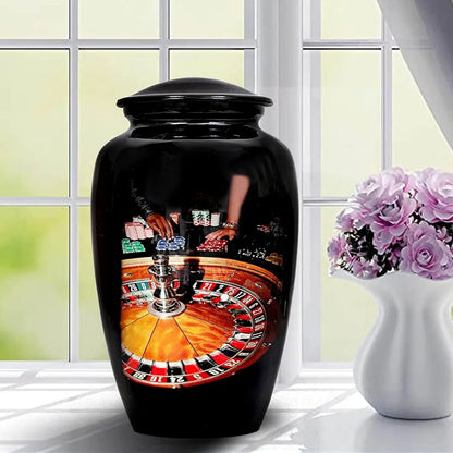 Roulette-Wheel Themed Adult Cremation Urn