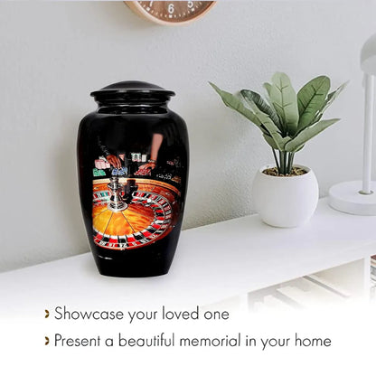 Roulette-Wheel Themed Adult Cremation Urn