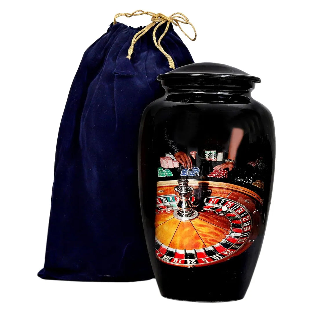 Roulette-Wheel Themed Adult Cremation Urn