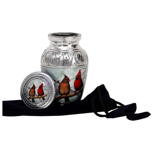 Small Keepsake Cremation Urn - Cardinal Birds