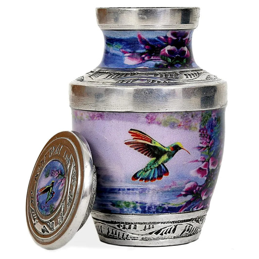 Small Velvet-Pouch Hummingbird Keepsake Urn