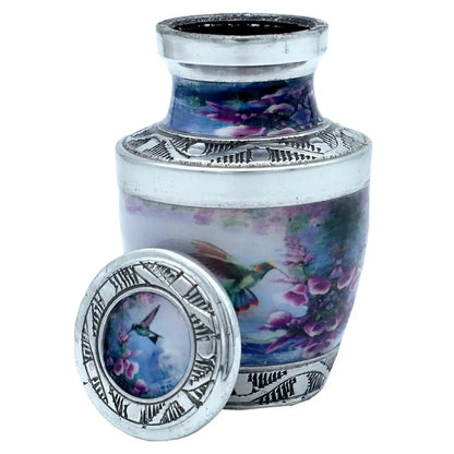 Small Velvet-Pouch Hummingbird Keepsake Urn