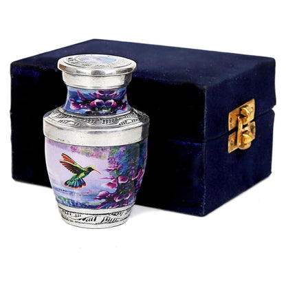 Small Velvet-Pouch Hummingbird Keepsake Urn
