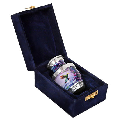 Small Velvet-Pouch Hummingbird Keepsake Urn
