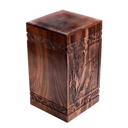 Solid Wood Deer Design Adult Cremation Urn