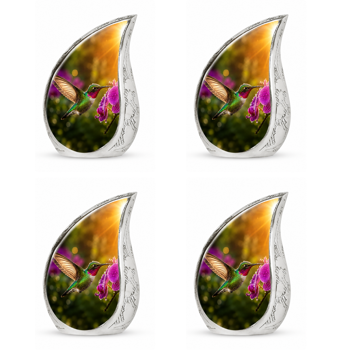 Hummingbird & Orchid Cremation Urn for Ashes