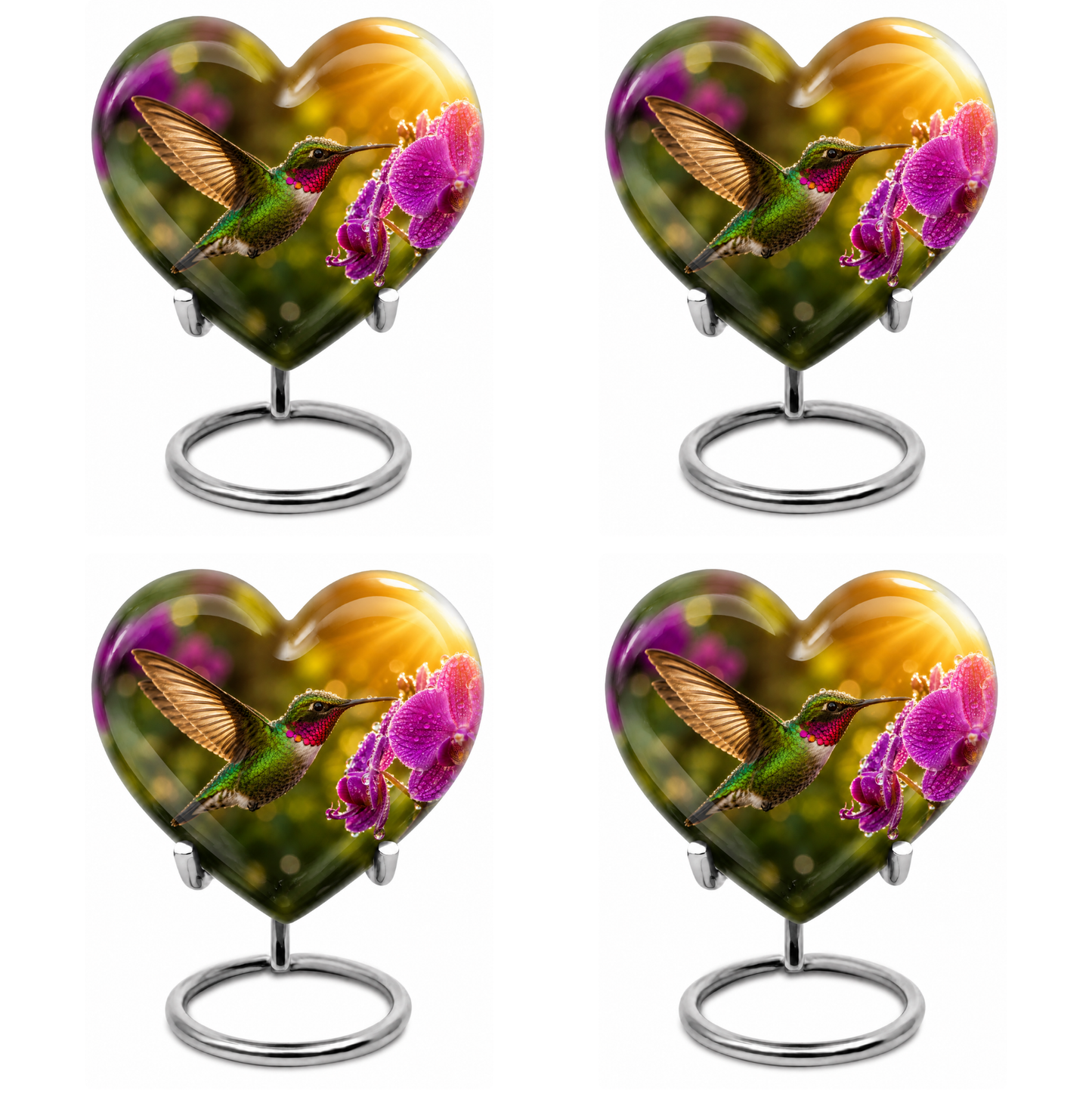 Hummingbird & Orchid Cremation Urn for Ashes