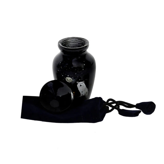 Small Keepsake Cremation Urn - White Wolf
