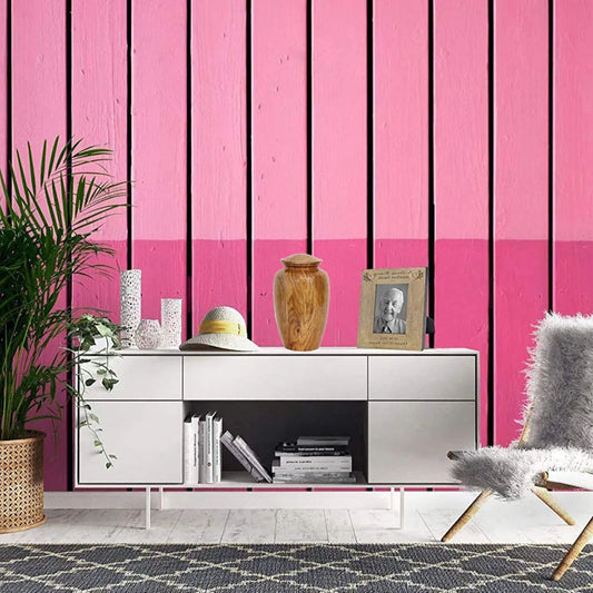 Wood Finish Aluminum Adult Cremation Urn