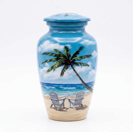 Keepsake Urn Set of 4 – Ocean Breeze Palm Tree Cremation Urns